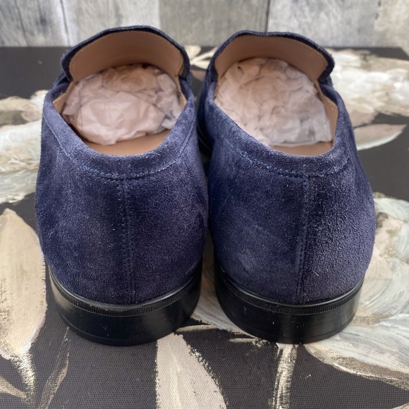 Ferragamo Men’s Foster Suede Loafer In Blue Size 7.5 Medium Width. - Picture 3 of 12